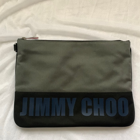 Jimmy Choo Other - Brand New Jimmy Choo Derek Pouch in Pewter/Black Nylon